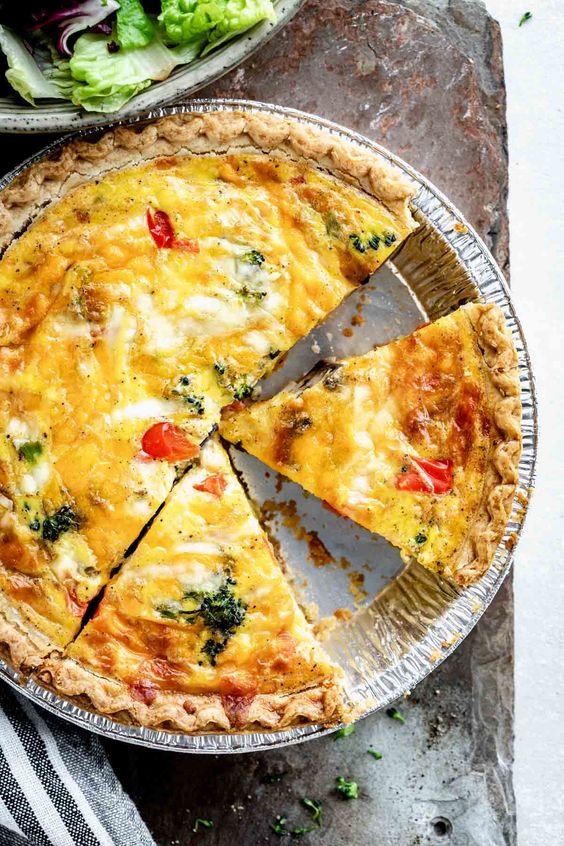 Simple vegetable quiche recipe without pastry